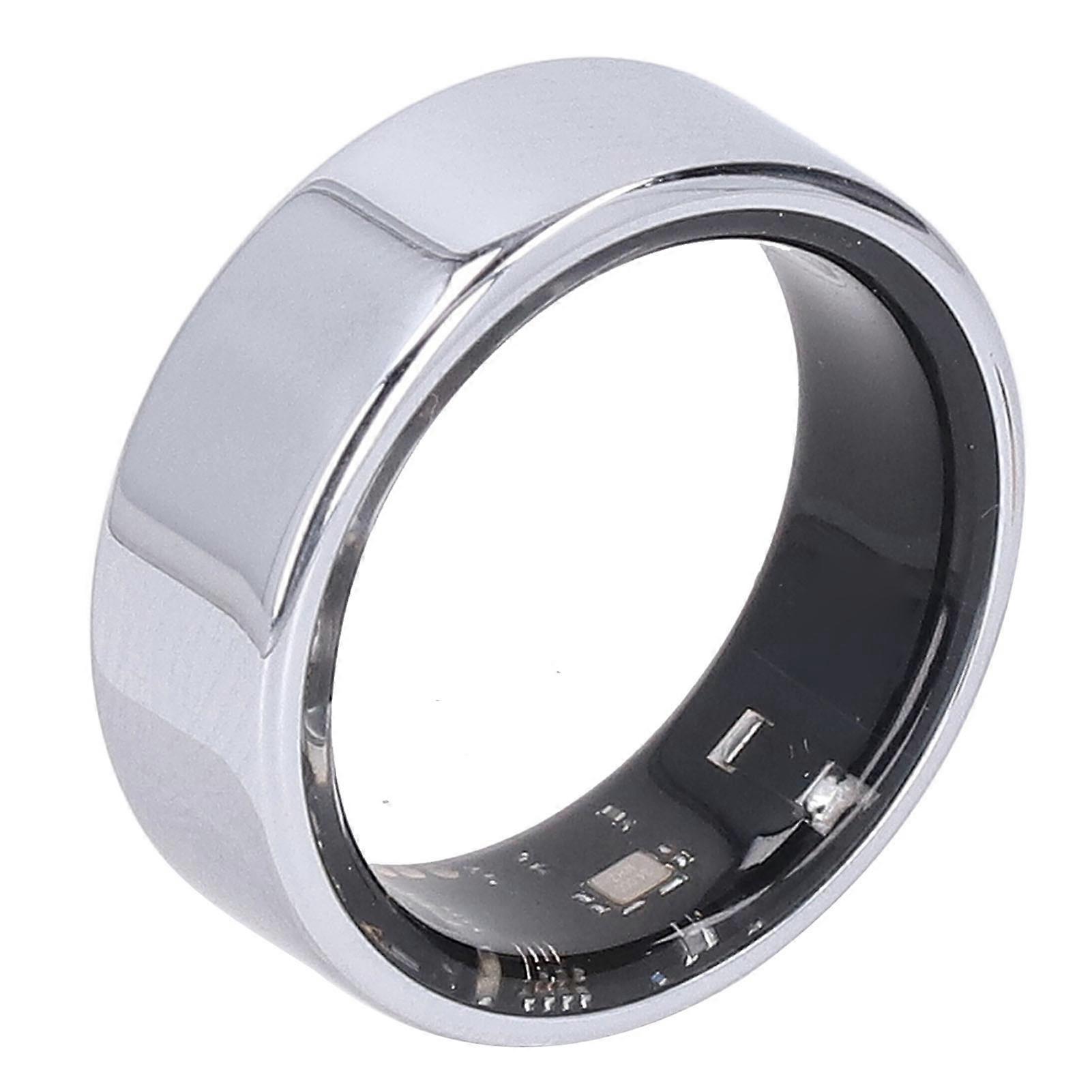 Smart Ring IP68 Water Resistant Multiple Sport Modes Step Counter Calorie Tracking Fitness Tracker Ring for Sports Silver 8 Size: Inner Diameter: 18.