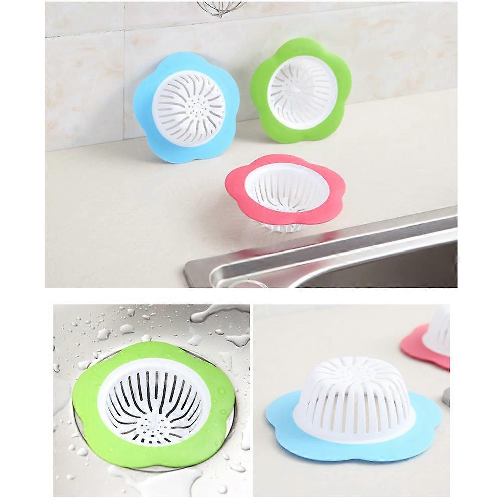 Bathroom Basin Strainer Sink Silicone Durable Kitchen Use Flower Shape 1Set