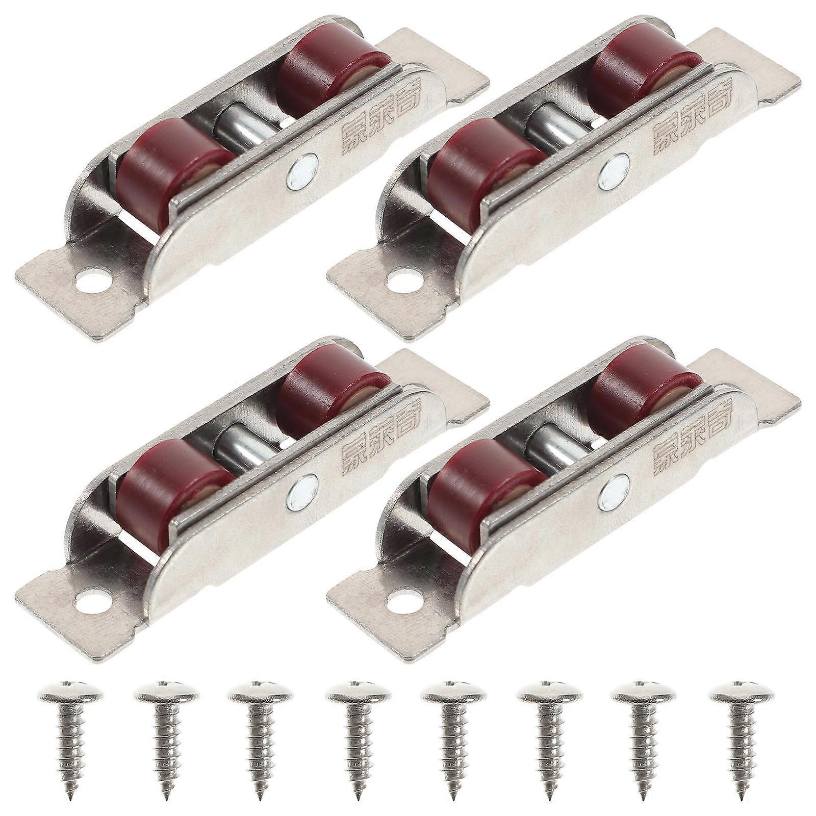 Sliding Window Roller Width Double Wheel Pulley Sliding Door Sash Wheel Assorted Color 6.40X1.60X1.42CM Daily Use 4Pcs