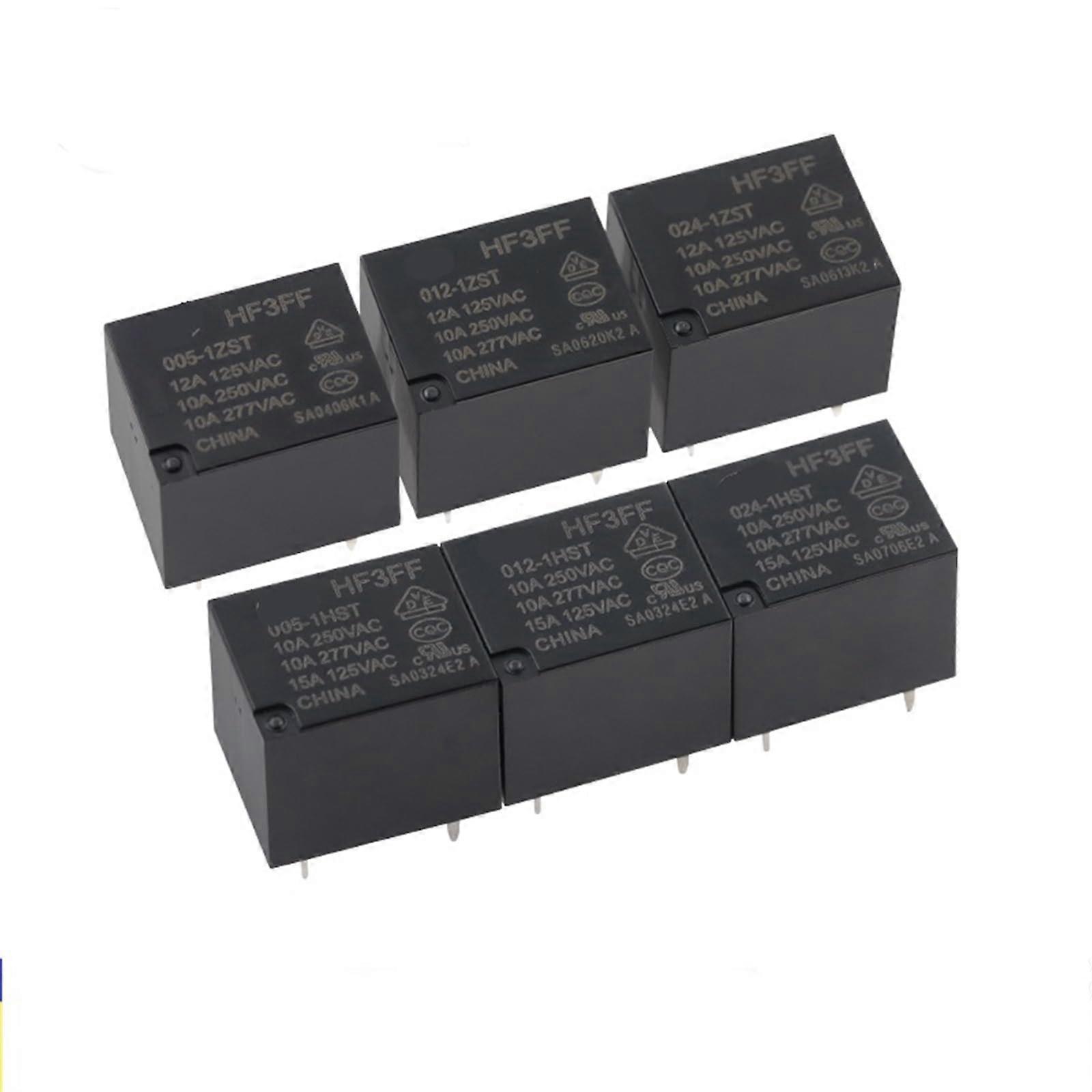 20PCS DC Power Relay 5V 12V 24V JQC-3FF 4Pin 5Pin 10A for Automation and Electronic Projects