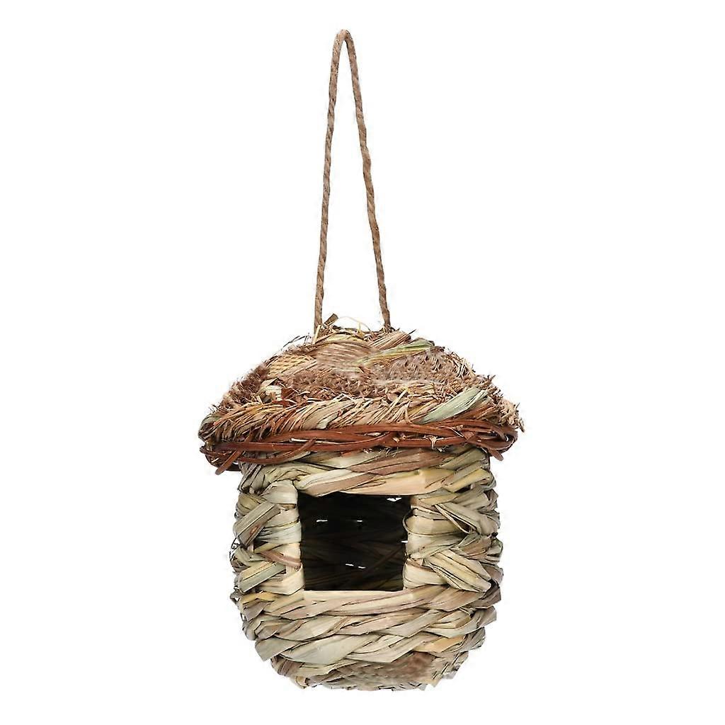 Birds Parrot Nest Hanging Tree House for Small Birds and Hamsters, Portable Chew Toy Nest Bed Perch for Bird Cage, Size L
