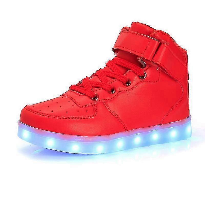 Women's Men's Led Lights Up Trainers High Top Flashing Trainers Usb Charging Lace Up Couples Shoes Tw