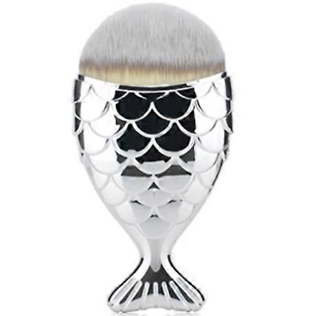 Dust Brush / Makeup Brush - Fish Shaped - Silver