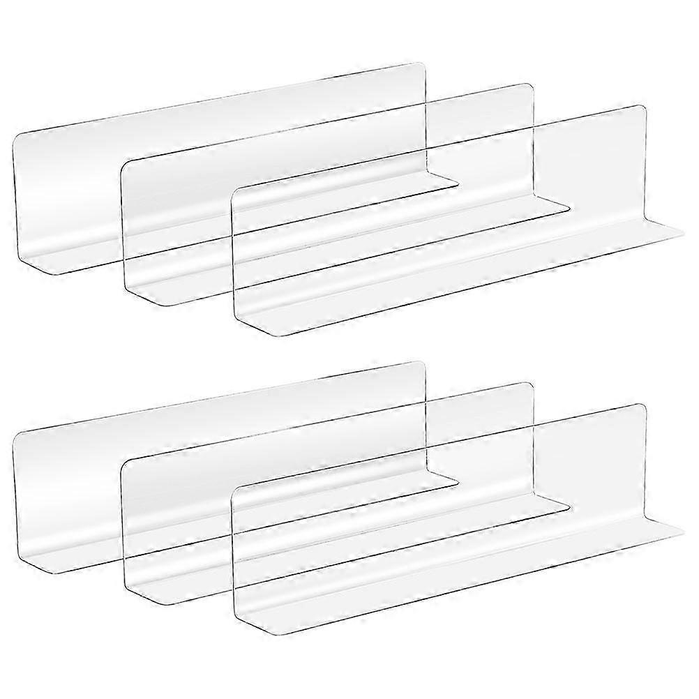 6PCS Non-magnetic Plastic Shelf Dividers Clear Supermarket Shelf Divider Shelf Separators 2025