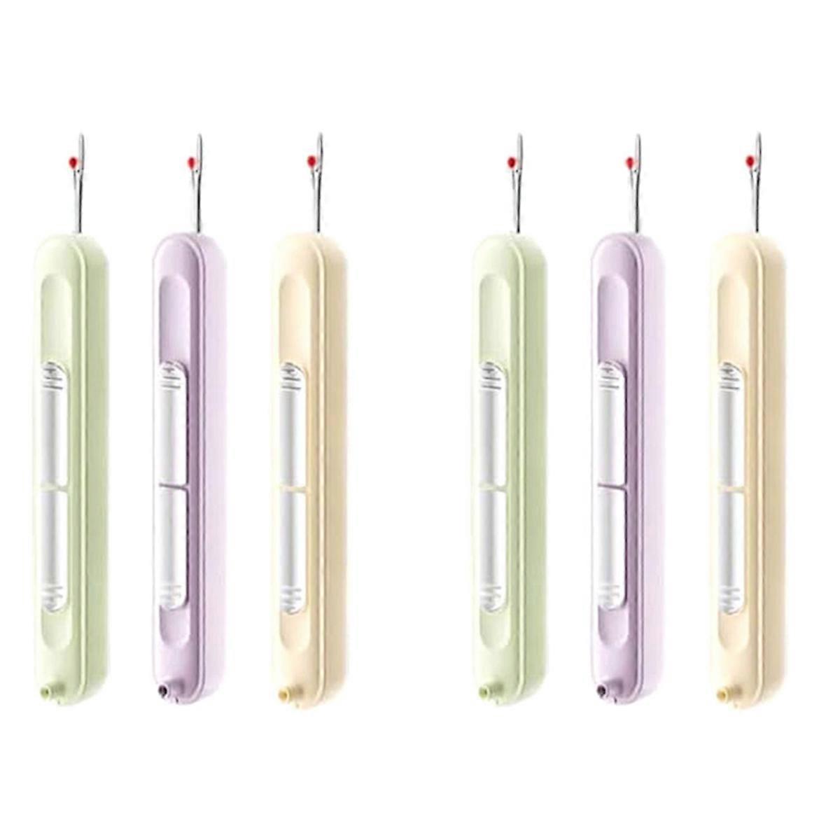 6Pcs Plug-in Needle Threader, Upgraded Needle Threader Seam Ripper Tool for Hand Sewing Knitting Cra