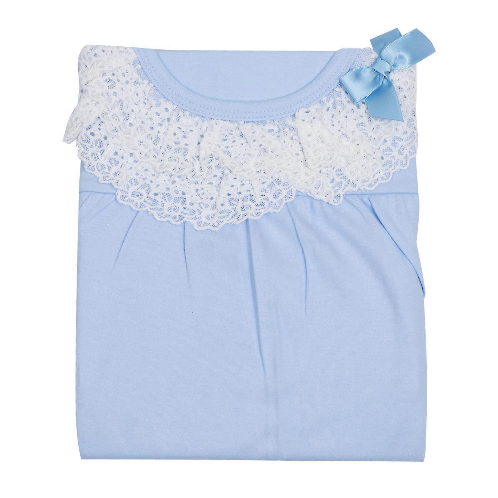 Chemise de nuit confortable pour enfants Chemise de nuit en coton à manches longues Loisirs Vêtements pour enfants Bleu 80X35CM Lavable en machine 1Pack