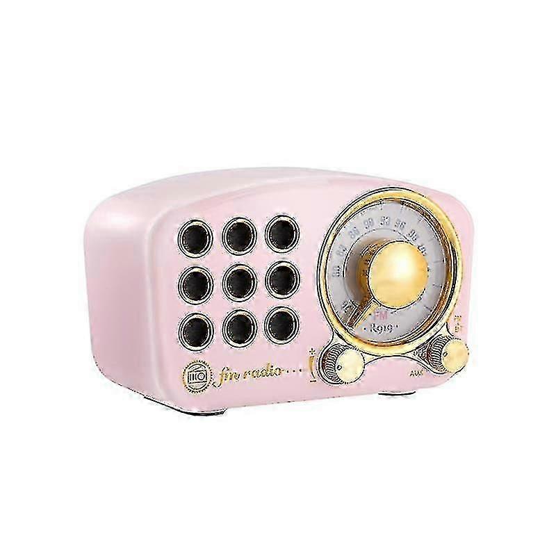 Pink-retro Radio Bluetooth Speaker, Vintage Radio Greadio Fm Radio With Strong Bass Enhancement, Loud Volume