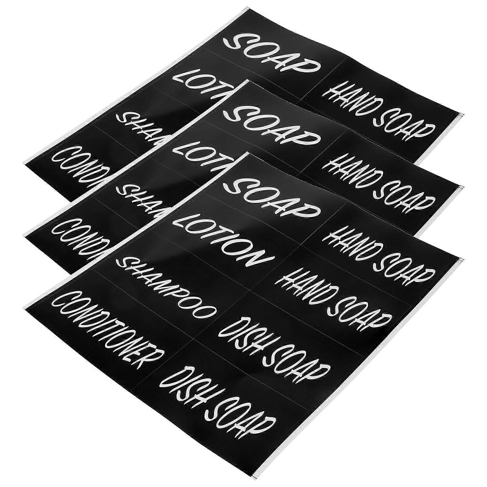 Soap Dispensers Label Stickers Adhesive Rectangular 3Sheets For SubBottle Storage In Kitchen