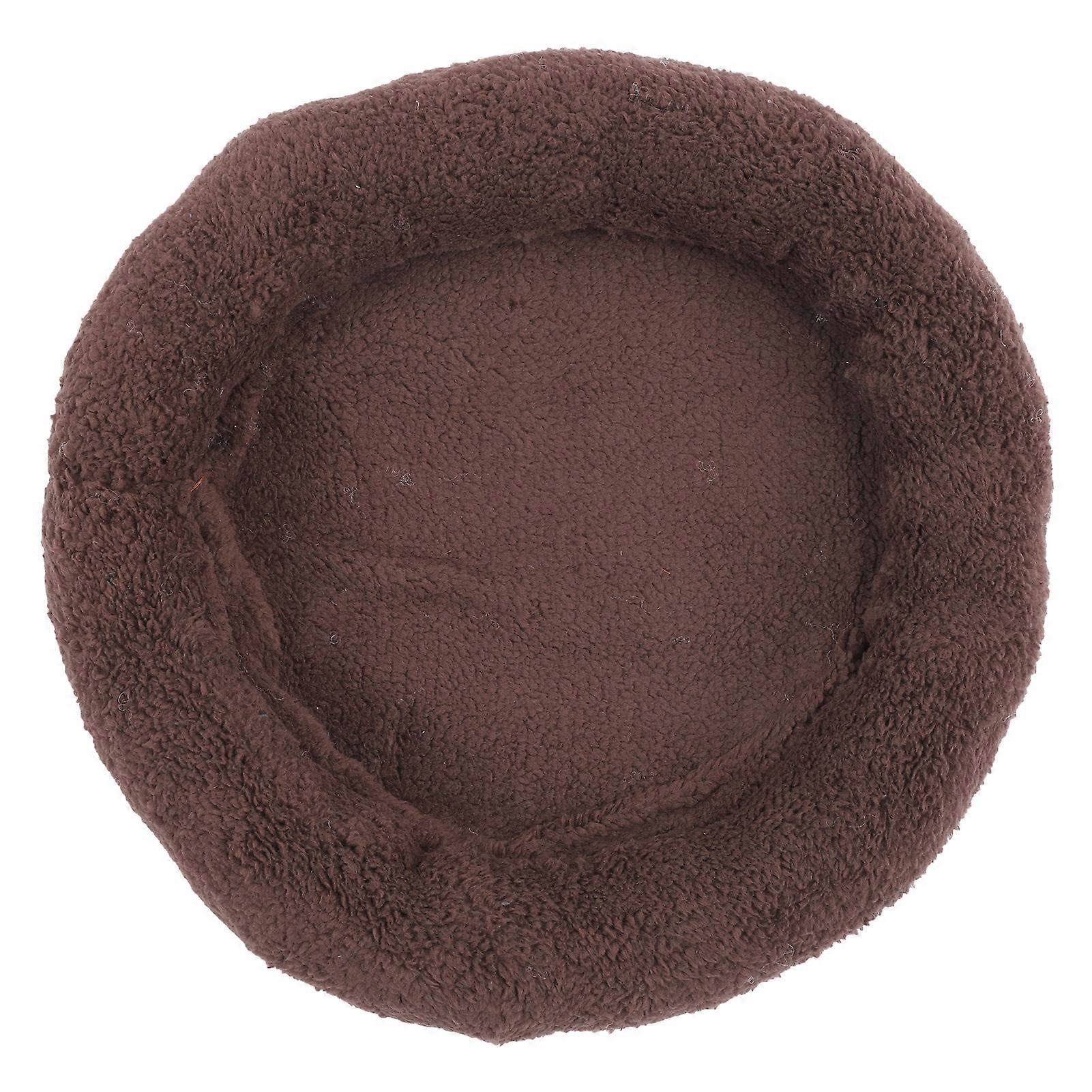 Pet Deep Sleep Nest Soft Breathable Improved Sleep Round Bed Cushion for Cats and DogsBrown L