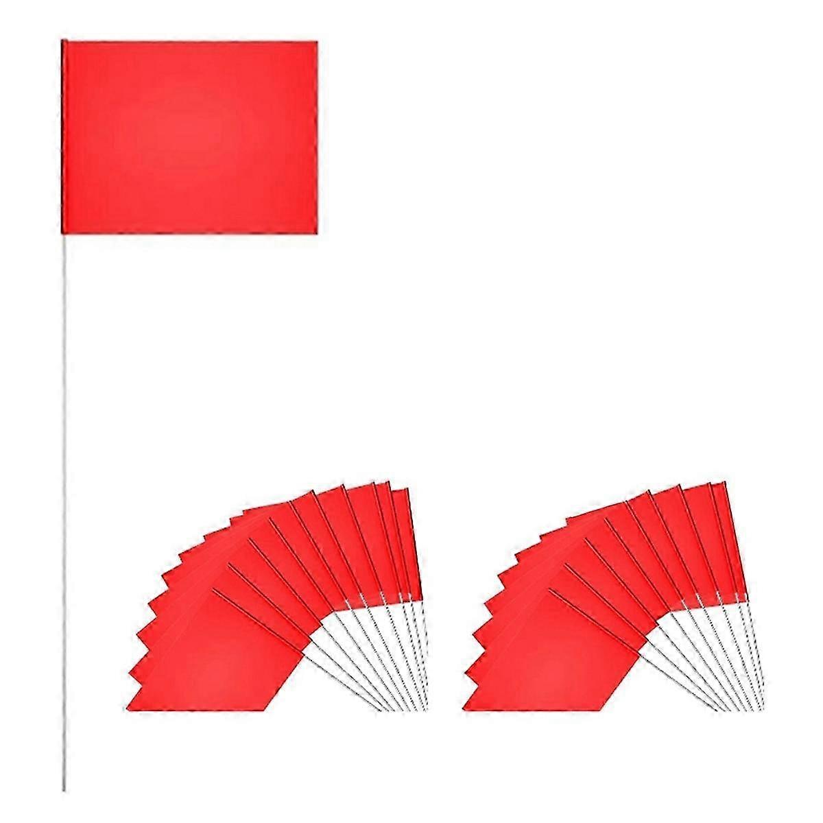 20pcs Red Marking Flags for Lawn, Lawn Marking Landscape Flags, Yard Watering Flags, Non-Stick Irrig Edition 0703