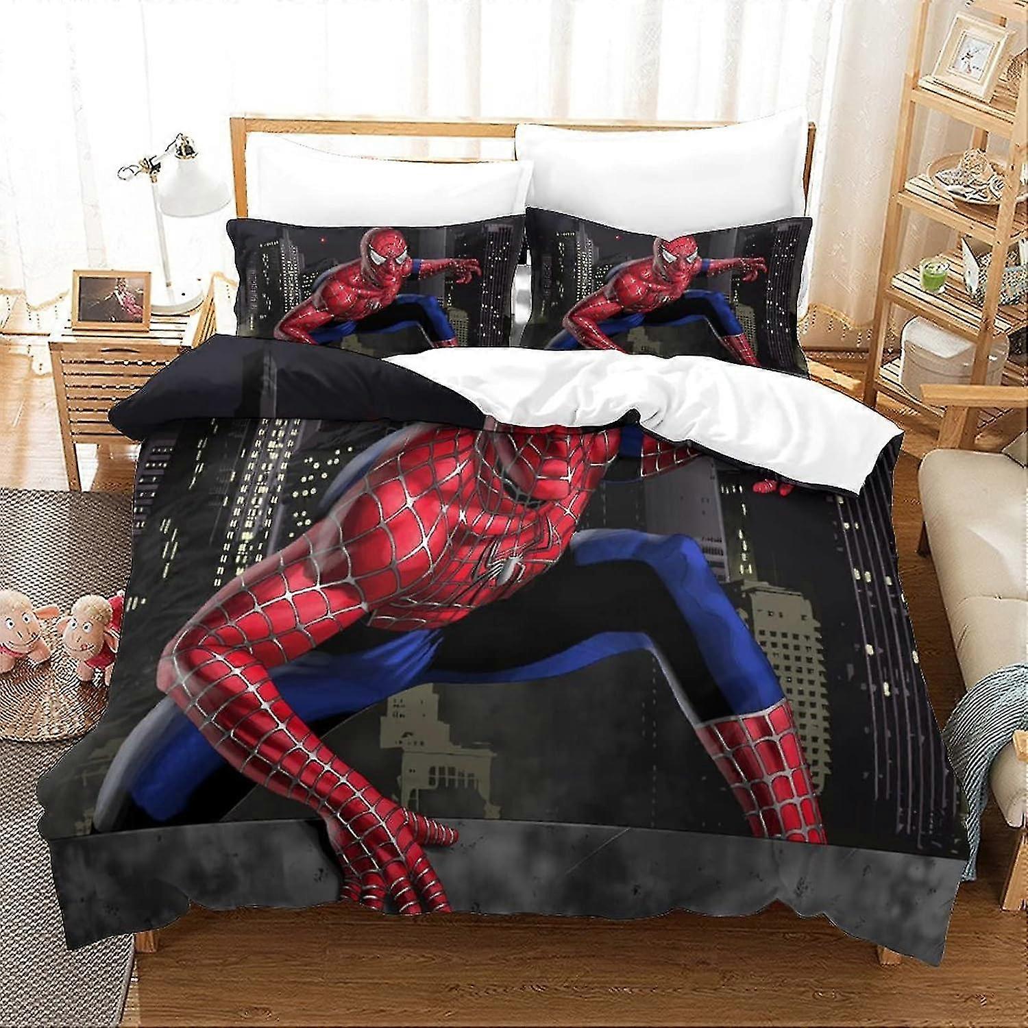 Superheroes 3D Printed Bedding Set with Soft, Breathable Duvet Cover, Suitable for Certain Brand