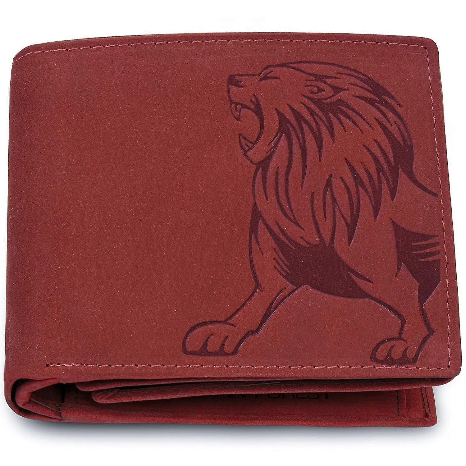 Vintage Red Leather Wallet for Men