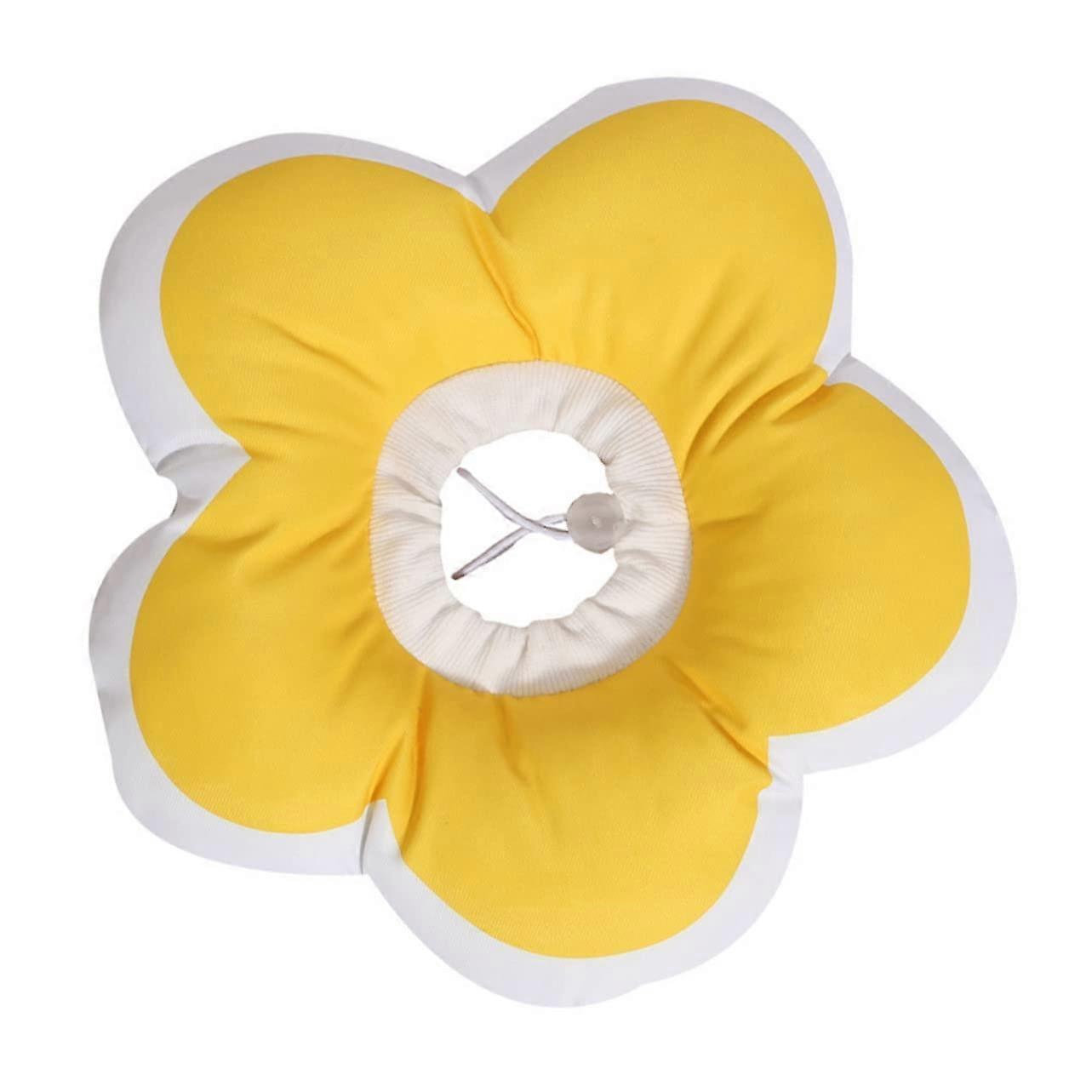 Cat Collars Protective Cone for Cats 21X21X2cm Yellow Stuffed Animal Design Tarpaulin Pet Surgery Recovery Cover