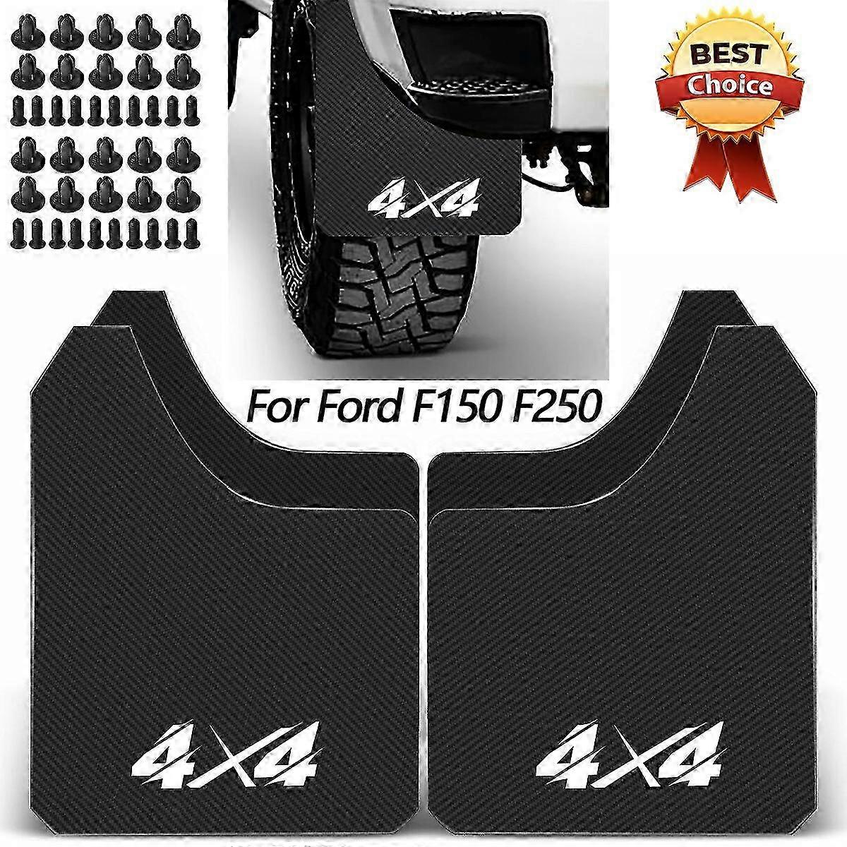 Carbon Fiber Mud Flaps Splash Guards Compatible with Certain Ford F-Series Models Including F-150, F-250, F-350, F-450, F-550, and Raptor Pi
