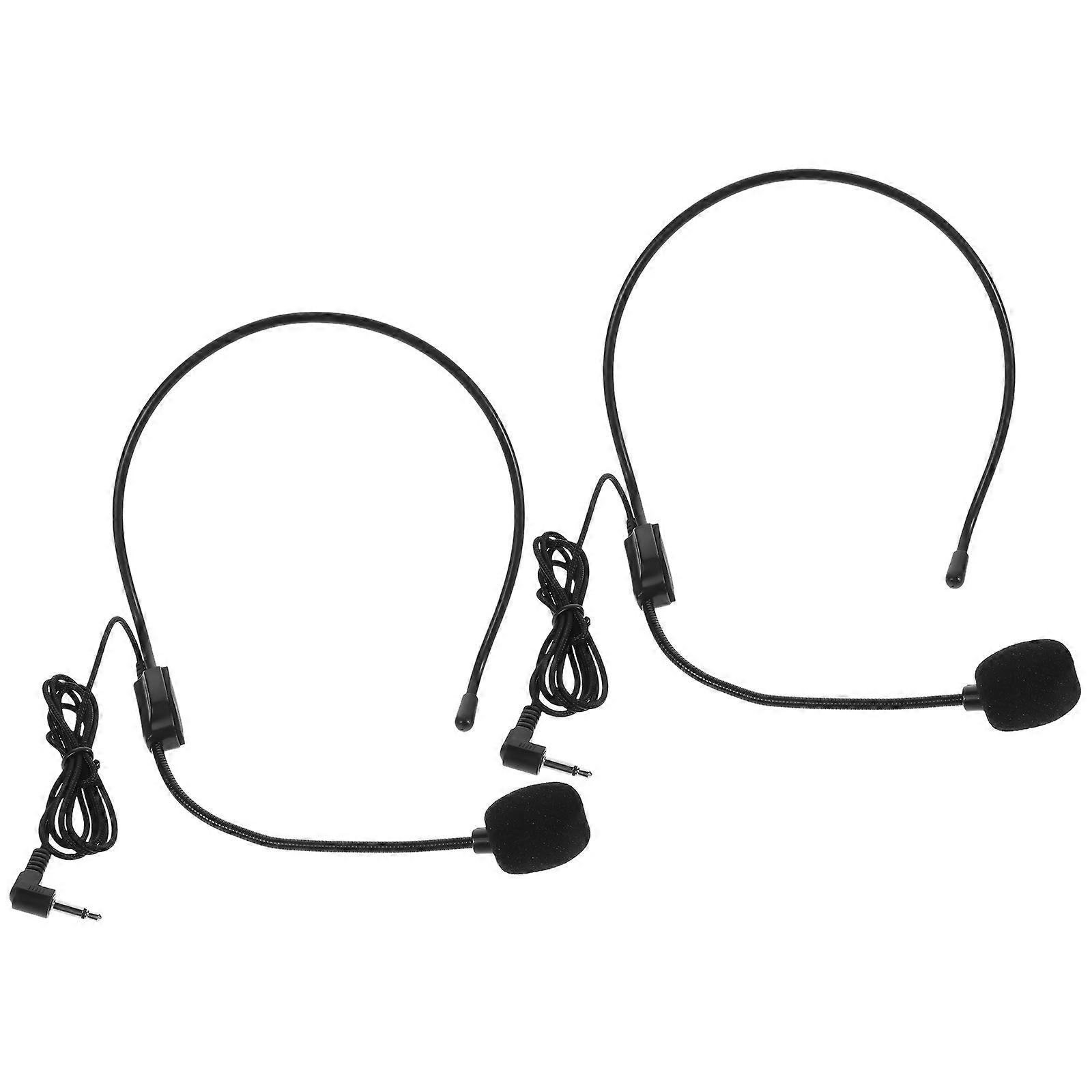 Earphone Microphone Condenser Mic for Voice Amplifier 2Pcs Wired Headset