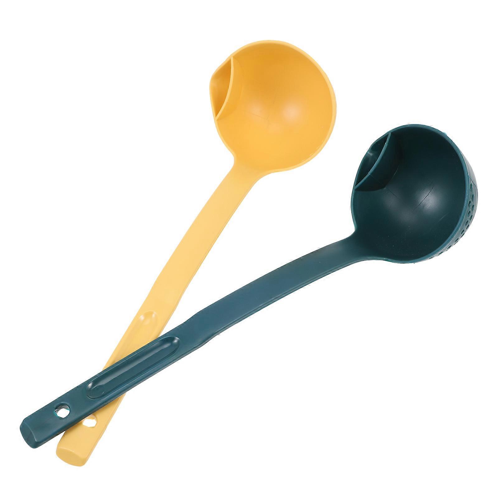 Fat Separating Ladle Plastic Oil Separator Scoop For Housewives 2Pcs Rust-Proof