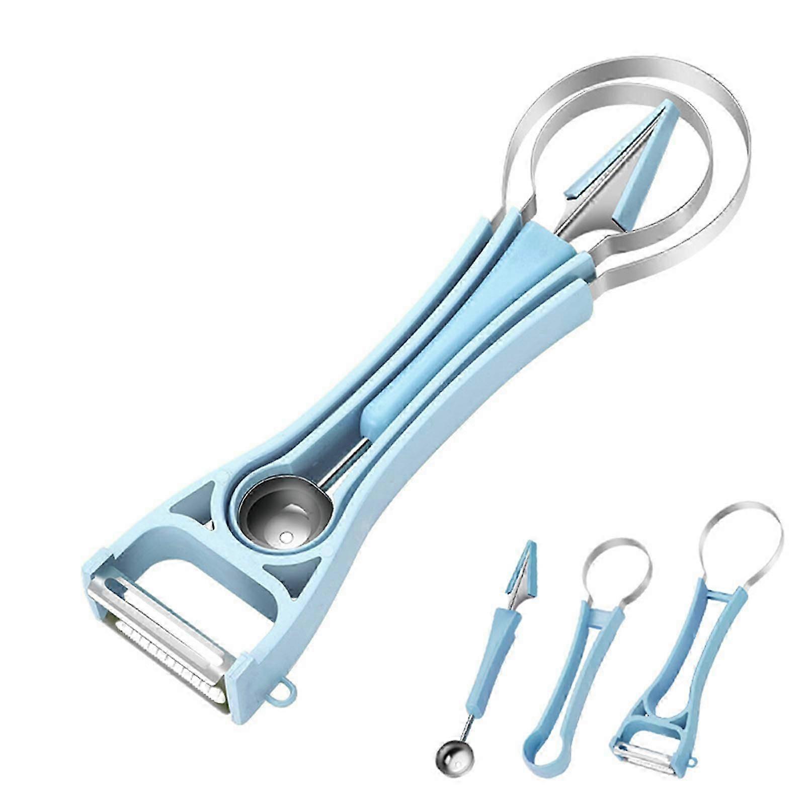 Watermelon Cutter Melon Baller Scoop Set, 5 In 1 Watermelon Fork Slicer Cutter, Watermelon Popsicle Cutter, Melon Carving Tools Fruit Peeler & Separat