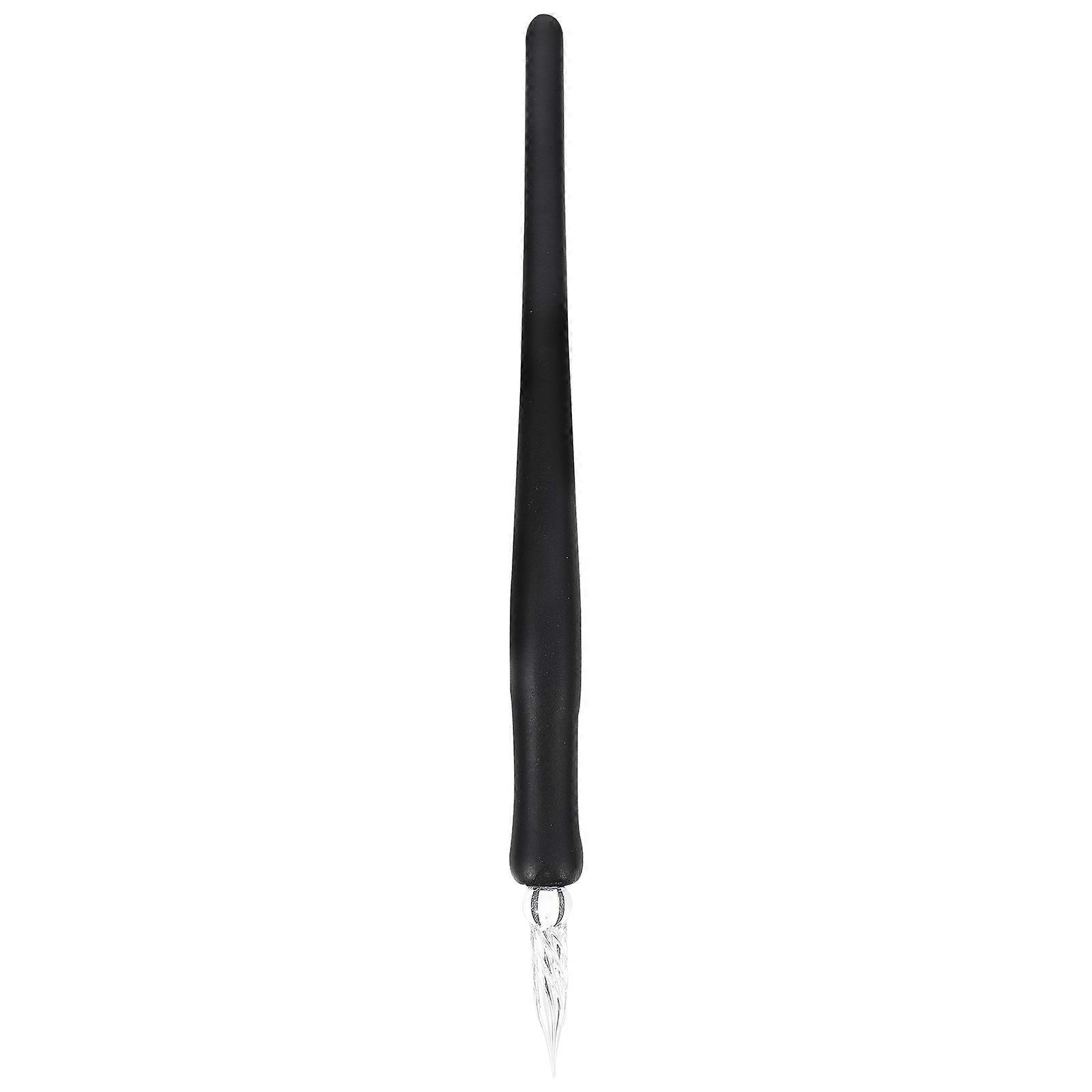 1Pc Vintage Glass Dip Pen with Wooden Handle for Art Drawing and Calligraphy Practice
