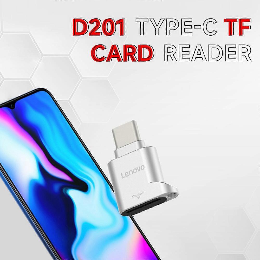 Lenovo D201 Portable USB3.1 to TF Card Reader High-speed Transmission Mini Size for Type-C Devices