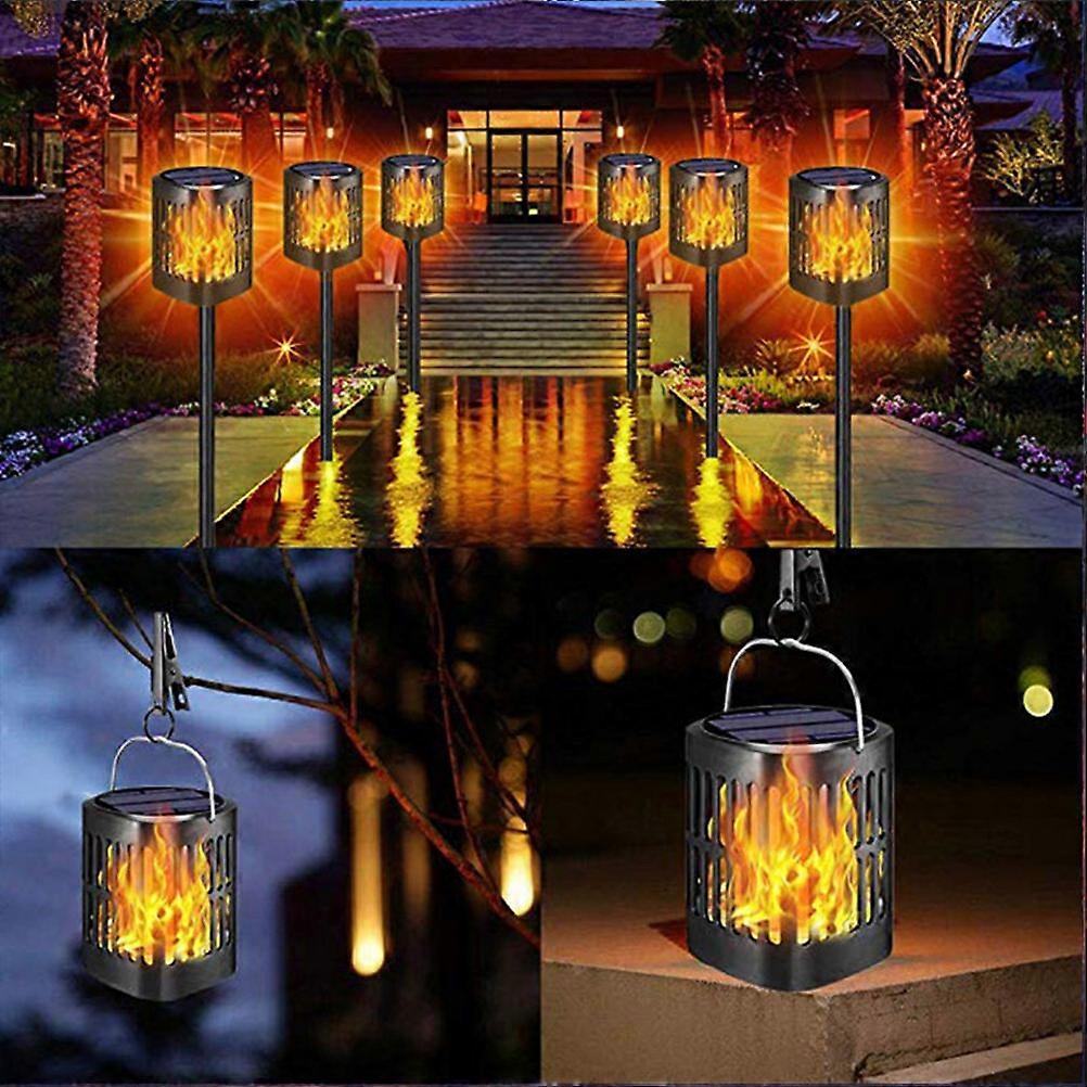 Solar Garden Lights Practical Flame 96 LED Solar Power Lawn Light for Outdoor Events Deck 2Pcs