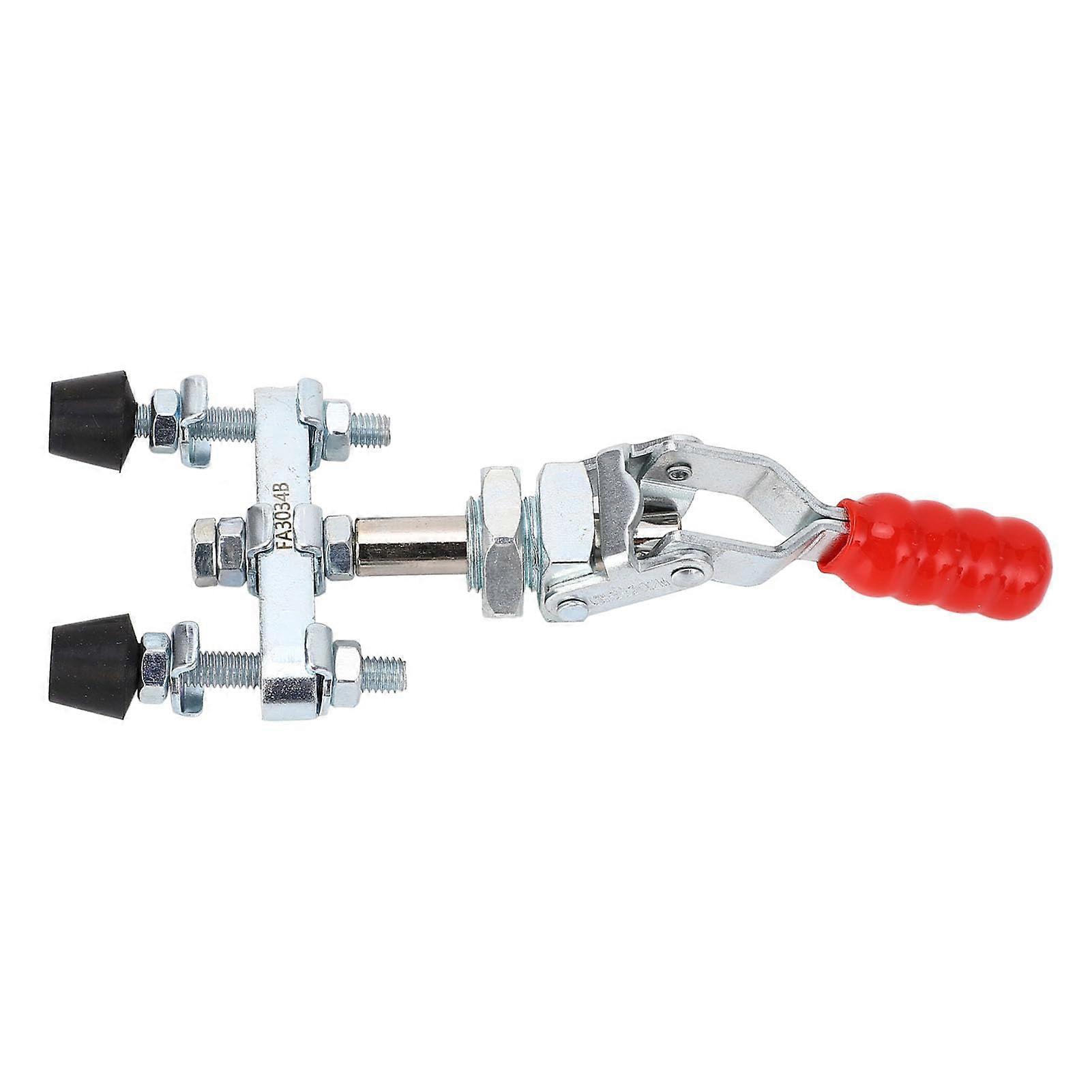 Toggle Clamp, Double Head Quick Release, 91 kg Holding Capacity, 20 mm Stroke, Flange Base for Stable Mounting, Iron Material for Durability