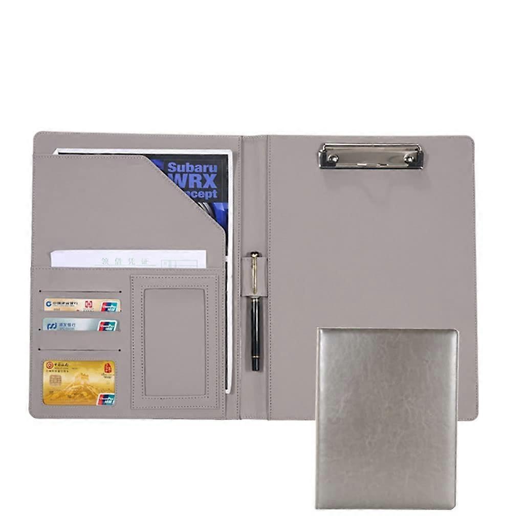 Conference Folder A4 Document Organizer with Writing Pad Holder, Resume and Interview Companion, Faux Leather, Blue