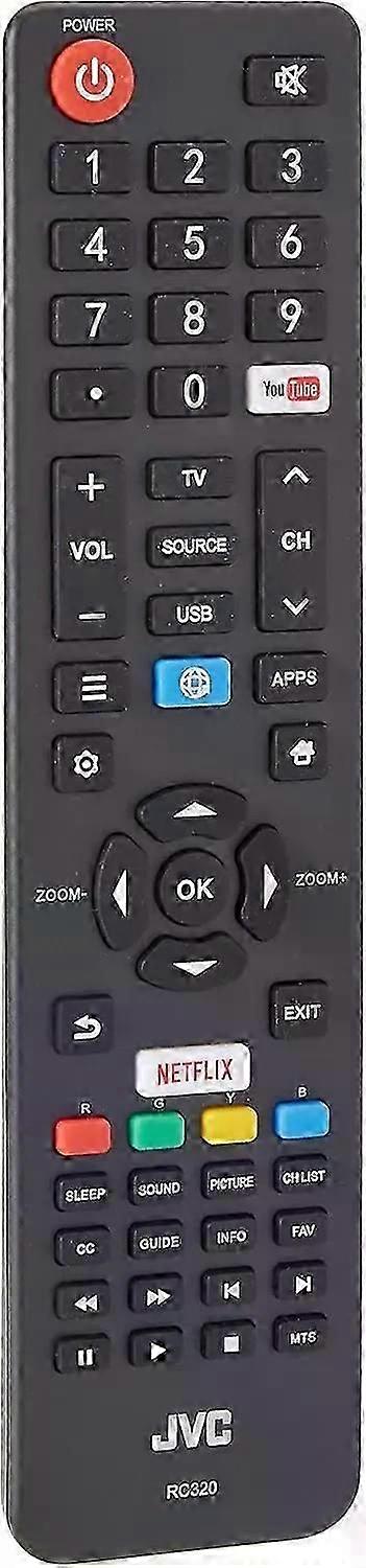 New Genuine RC320 For JVC LCD TV Remote Control 43D1680 43D1800 43D1810 SSM49291