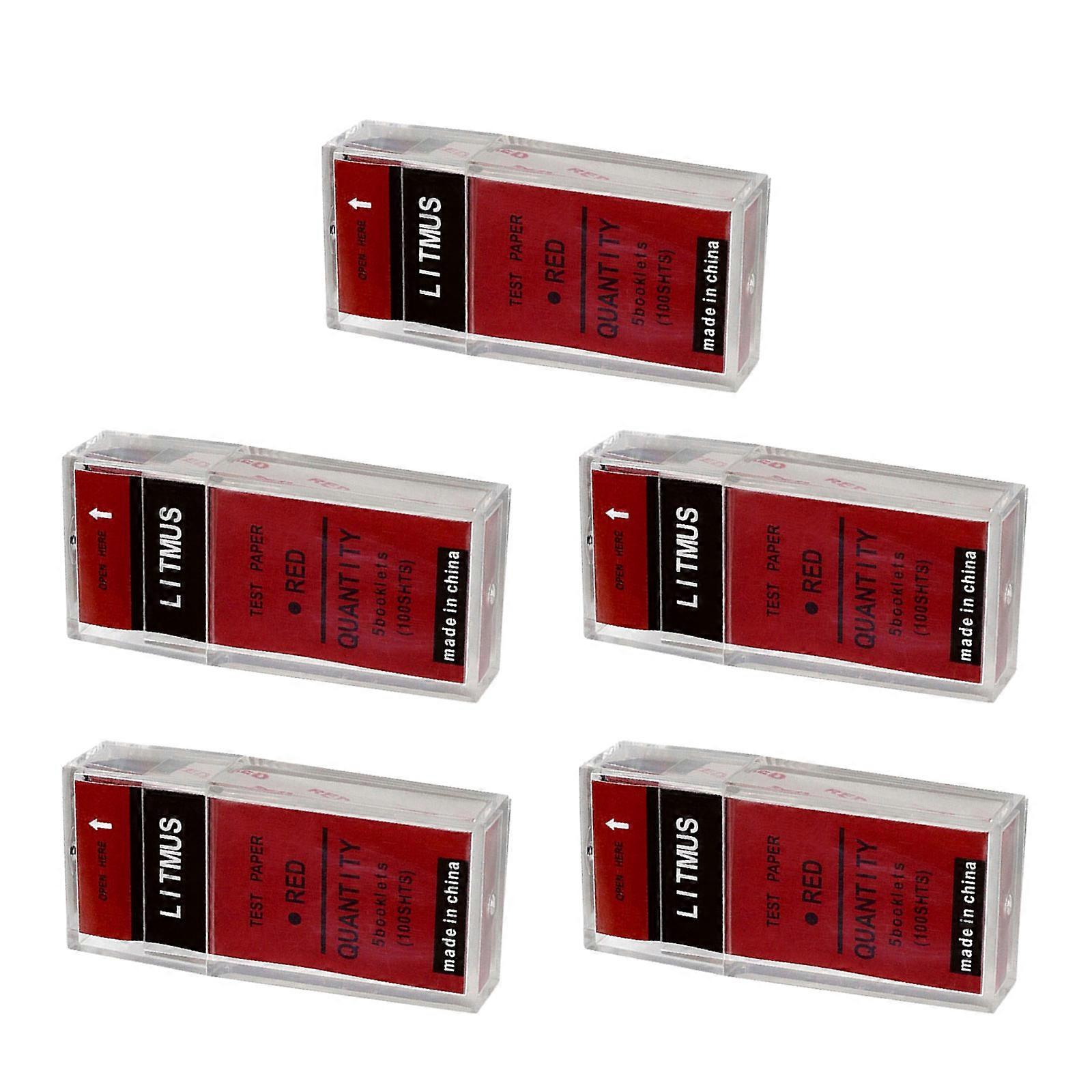 5 Boxes Universal Testing Paper Fast Detection Acid Base Solution Easy carry Tool for Soil Cosmetic Water Analysis Red