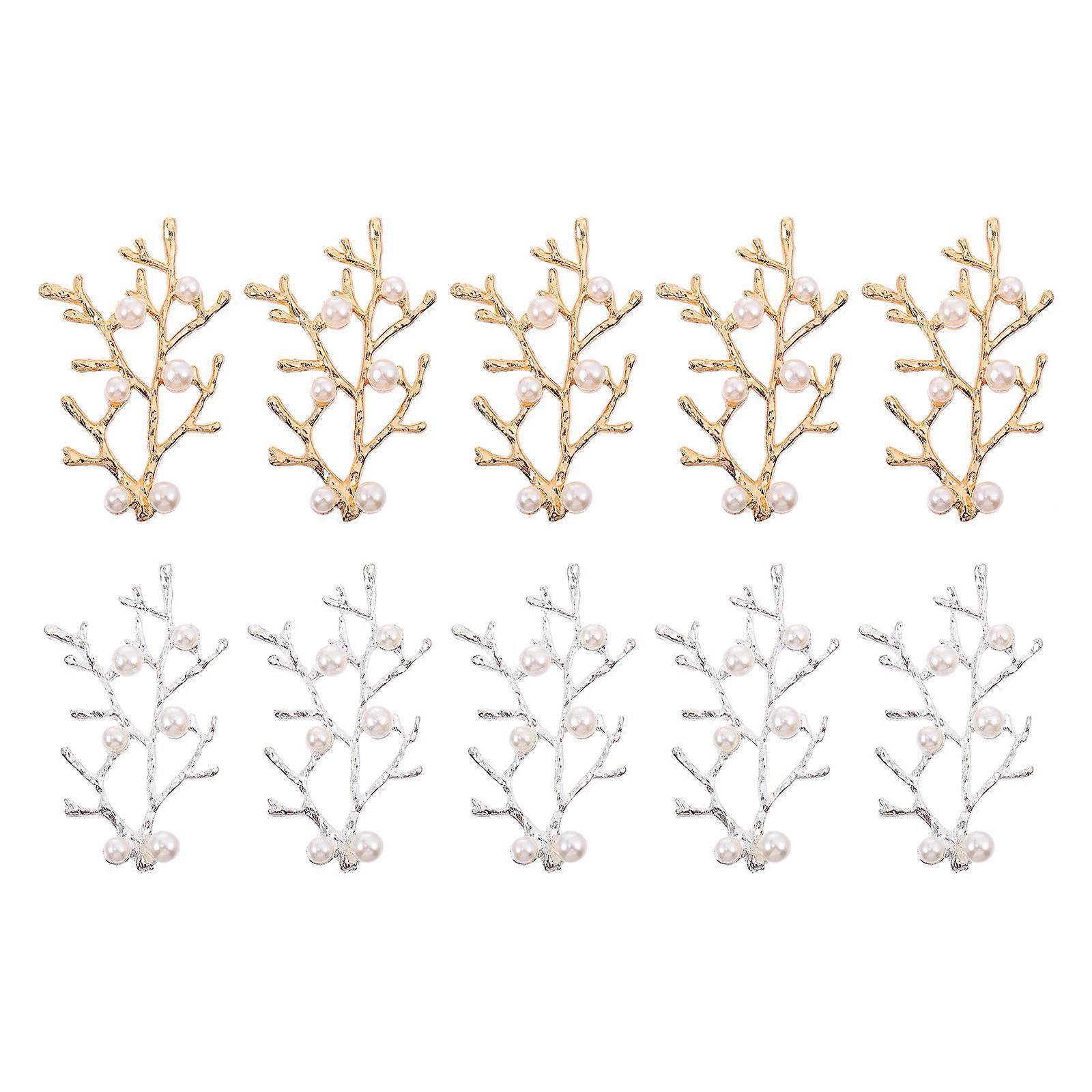 10 Assorted Pearl Branch Hair Accessory Embellishments for DIY Projects, 10 Pieces in Synthetic Material