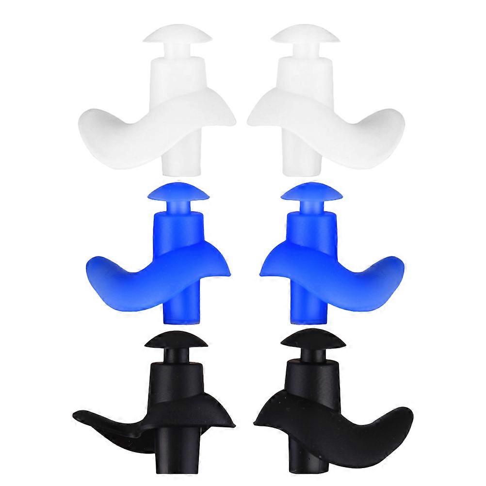 Reusable Ear Plugs Silicone Universal Earplugs for Swimming Surfing Diving Bathing 3 Pairs