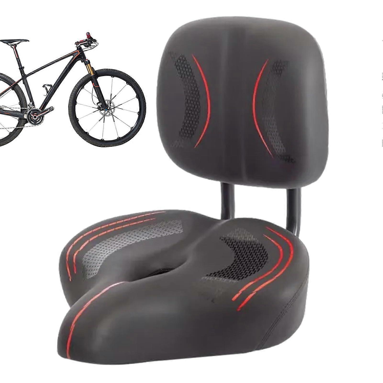Bicycle Seat with Backrest, Extra Large Bike Seat with Memory Foam Back Support for Black