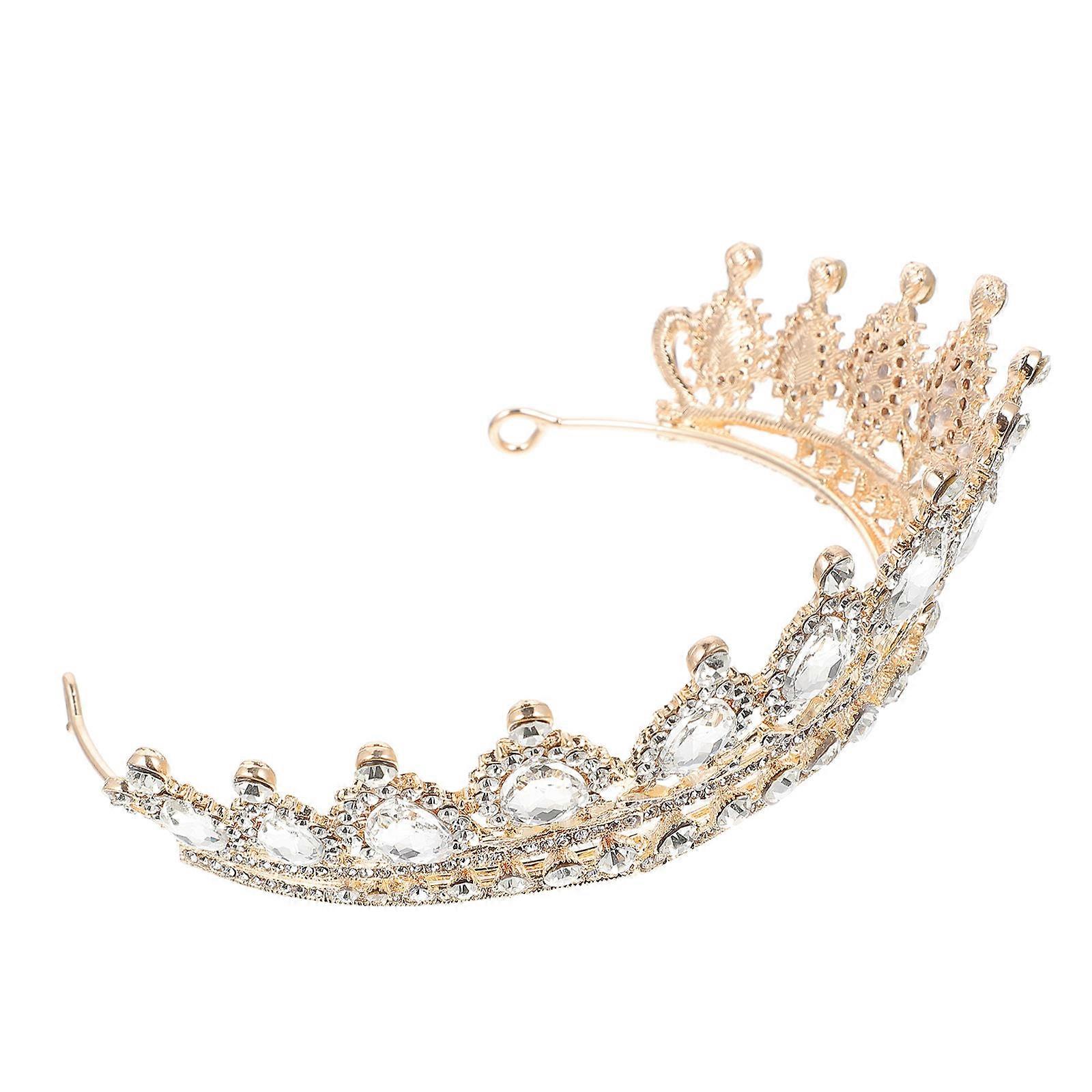 Here's a refined and elegant product description based on your input:
**Elegant Bridal Rhinestone Crown Tiara – Lightweight Wedding Hair