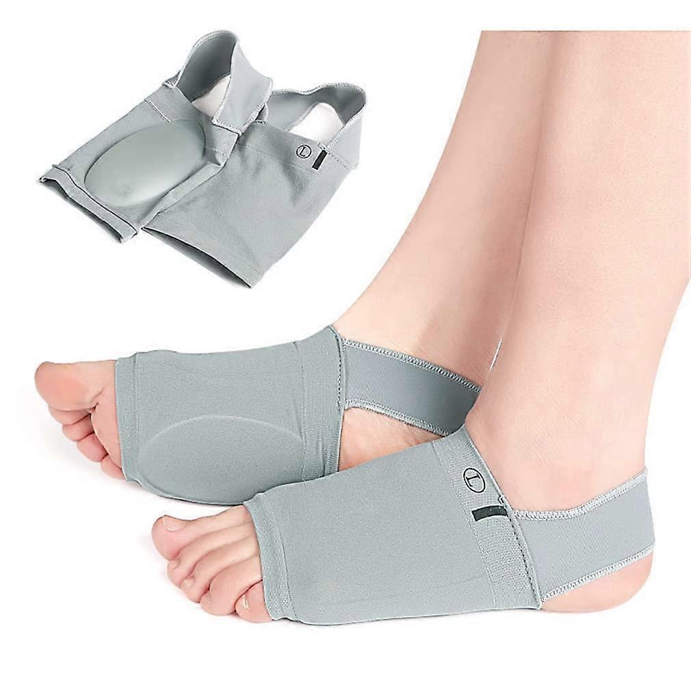 Improved Metatarsal Compression Sleeve with Gel Pad Arch Support for Pain Relief Grey