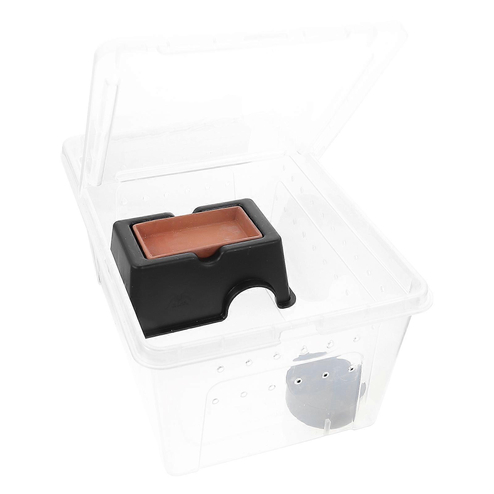 Reptile Box Plastic Indoor Reptile Keeper Breeding Container 32X22X15CM Feeding Ventilation 1Set