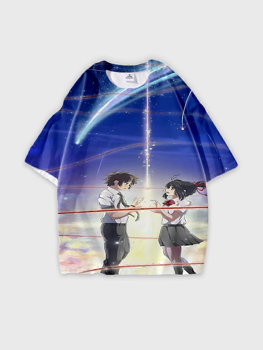 T-shirt round neck Cartoon Pattern loose short sleeve D2021