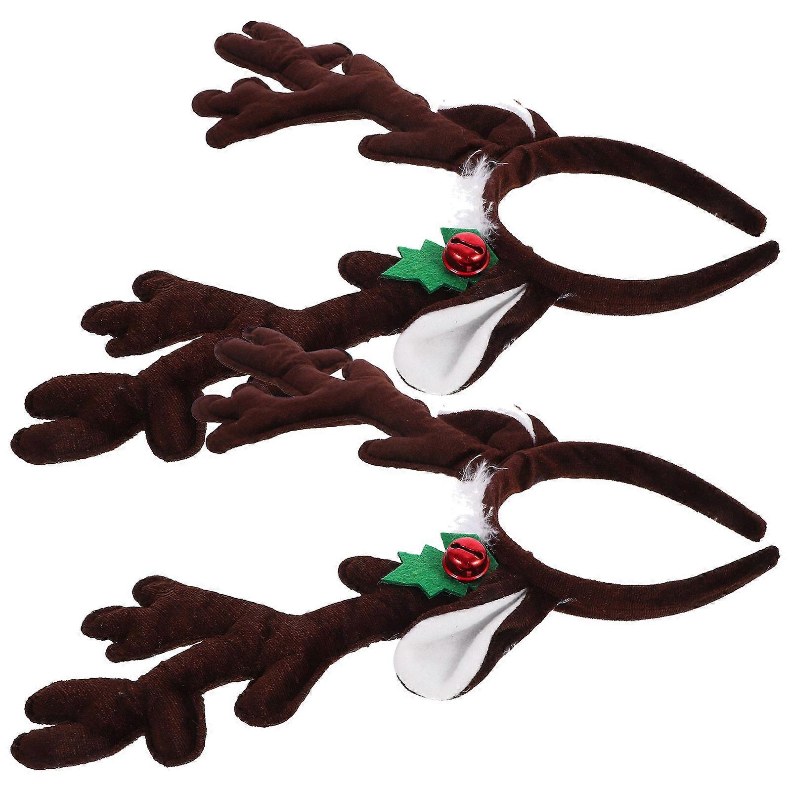 Realistic Antler Headdress 2Set For Fun Celebration Activities Easy To Wear For Both Adults And Kids In Simple Style