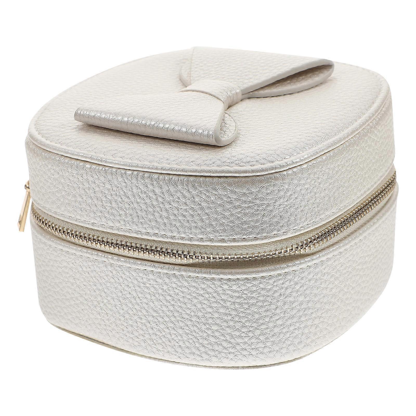 Compact Portable Jewelry Organizer Box with Mirror – PU Travel Case for Rings, Earrings & Necklaces – Ideal for Women & Home Storage