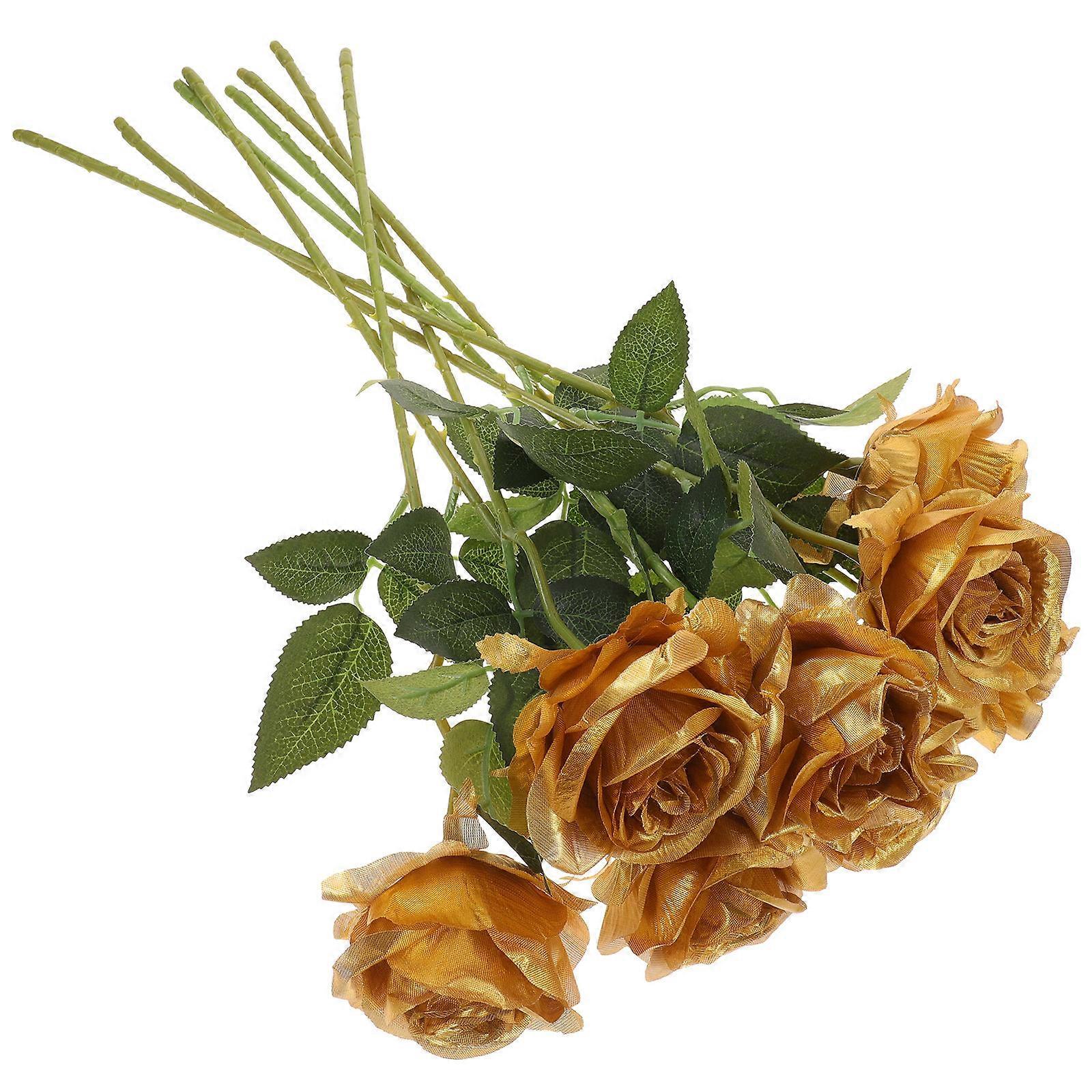 Simulation Flowers Stems Realistic Roses Artificial For Home Decor Romantic Style 8Pcs