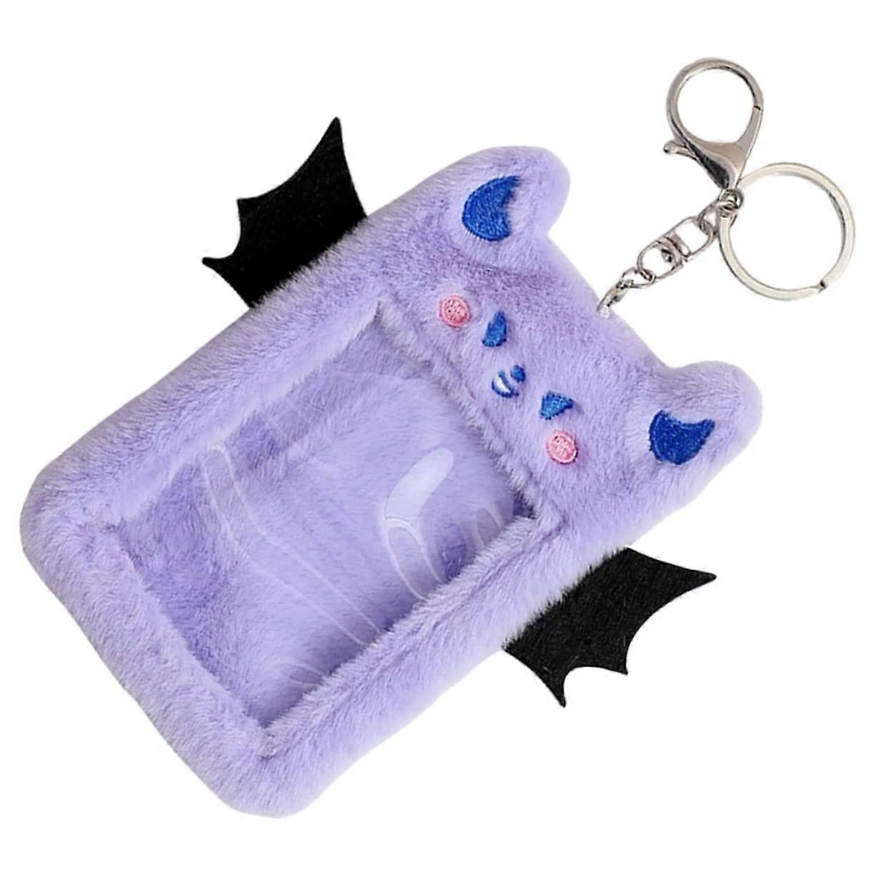 Plush card holder with viewing window
Reusable ID holder for keychains
Kawaii devil design for students