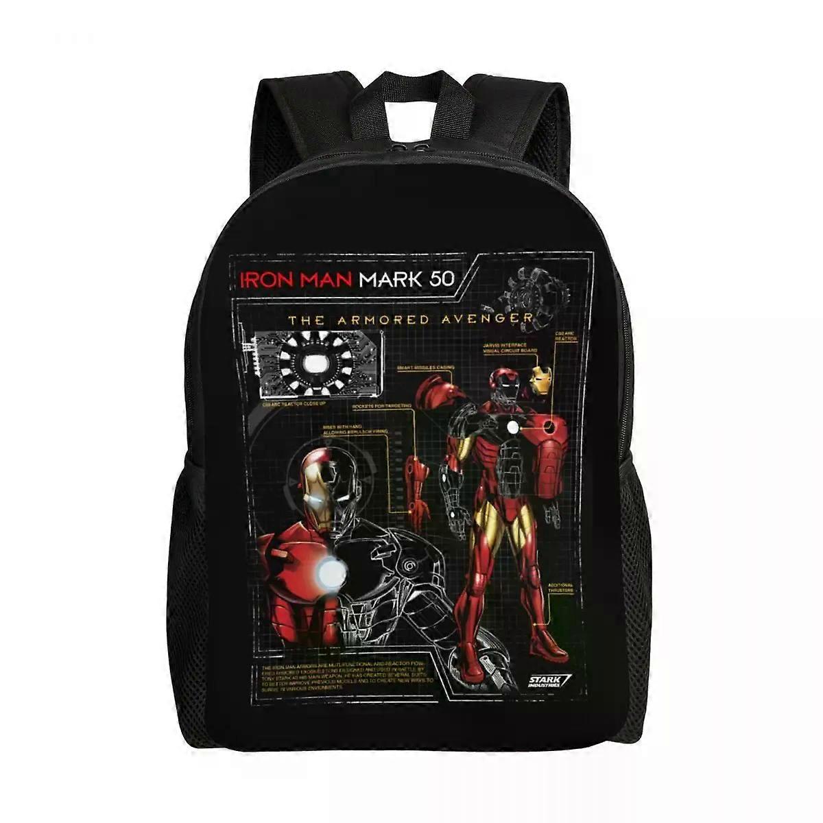 LA392 θωρακισμένο σχηματικό σακίδιο πλάτης Iron Man για τις γυναίκες άνδρες ανθεκτική στο νερό τσάντα εκτύπωσης τσάντας σχολείων