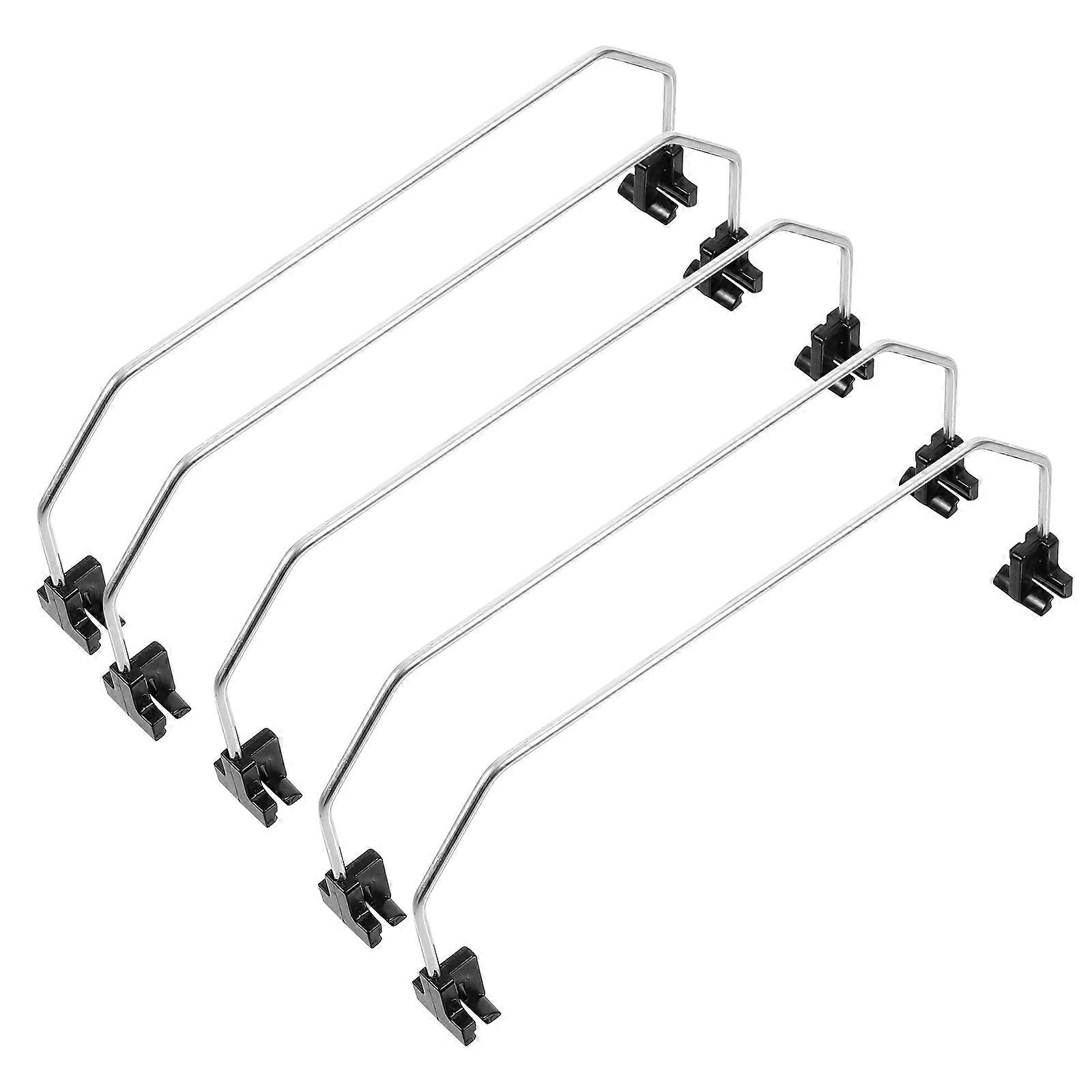 5Pcs Partition Shelf For Commodity Separation 22X8.5X2CM Silver Reliable Structure