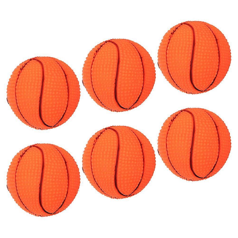 Vinyl Squeaky Dog Toy for Interactive Play with Durable Basketball Design 6pcs Pack