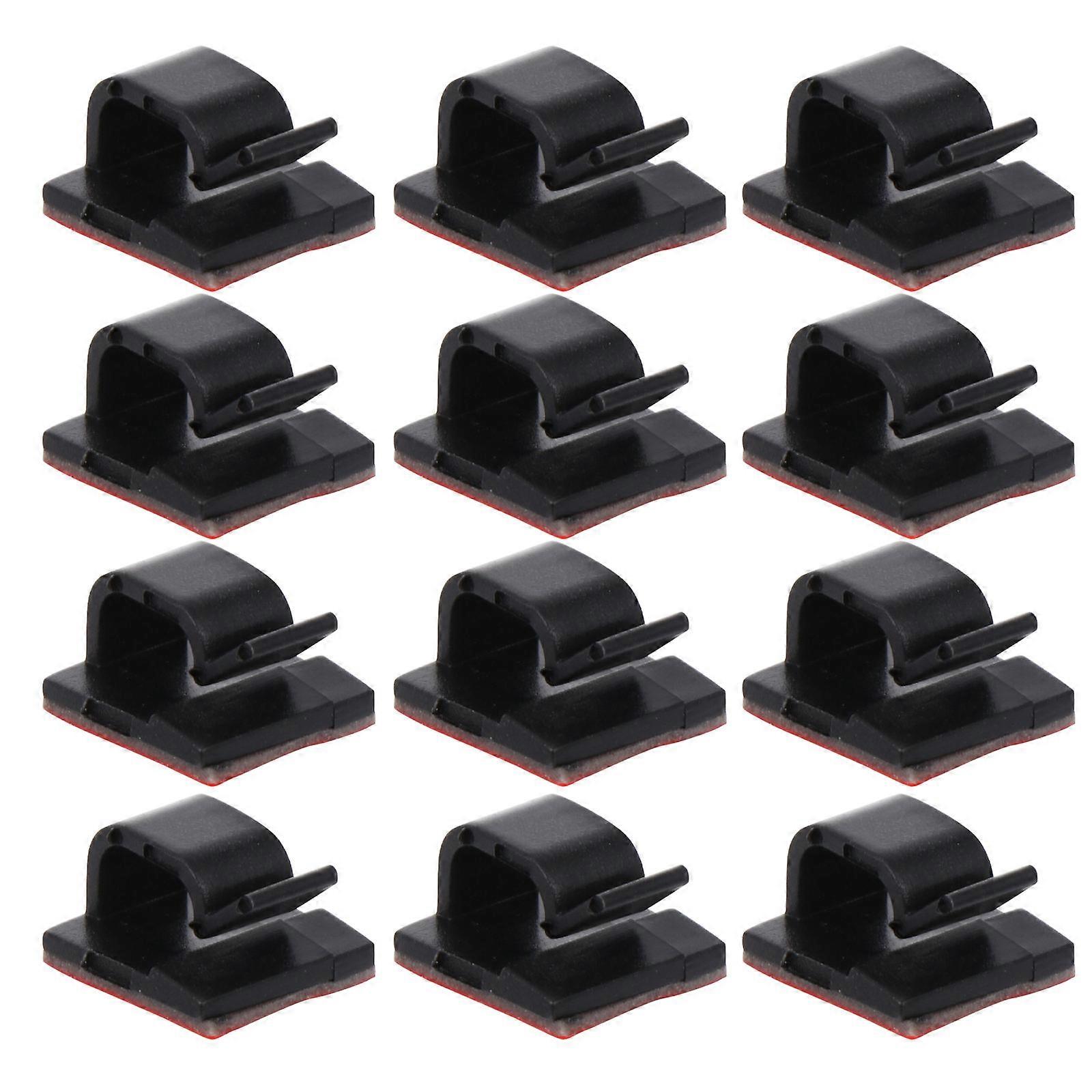 Self-Adhesive Design Wire Cord Holder 30Pcs Utility Clips Black For Office Use Easy Organization