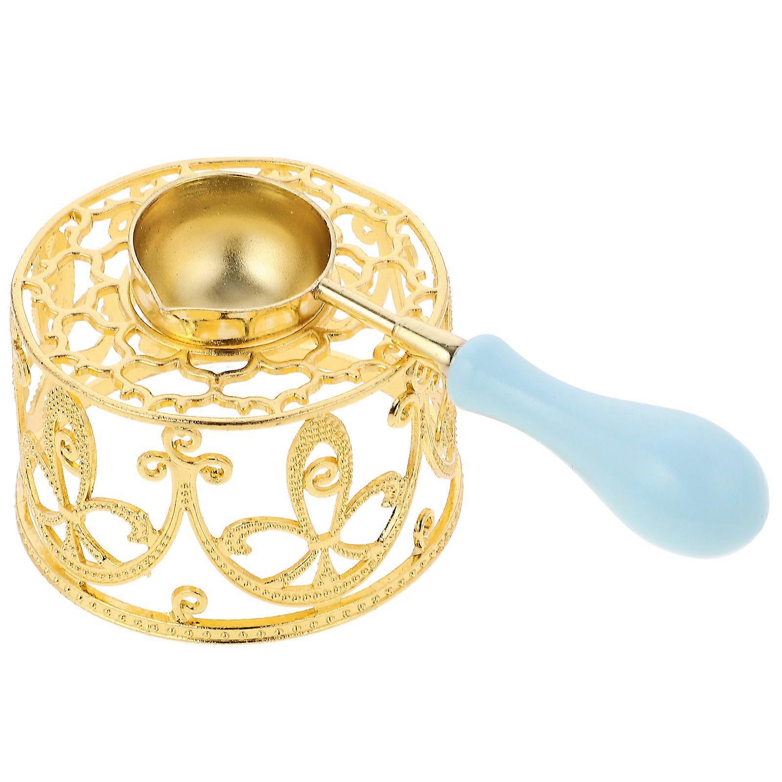 Retro Wax Seal Warmer with Spoon – Hollow Melting Stove for DIY Crafts and Tabletop Decor