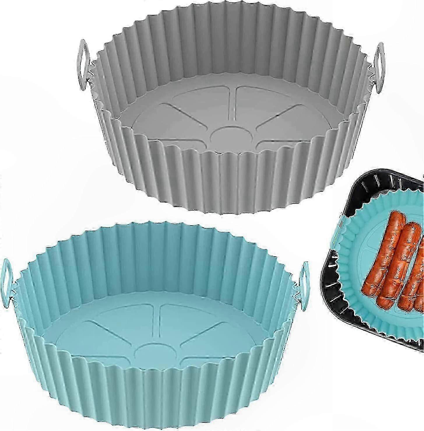 Manici resistenti al calore in silicone blu per accessori per teglie per friggitrice ad aria