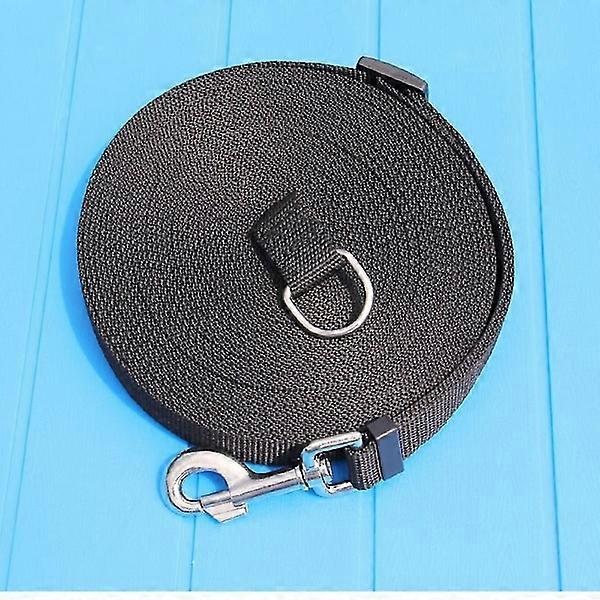 Hands-Free Dog Leash in Nylon 10m Long with Handle for Small to Large Dogs Black