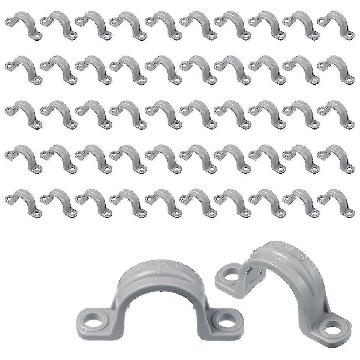 PVC Pipe with Double Hole Plastic Conduit with Pipe Clamp (3/4Inch)