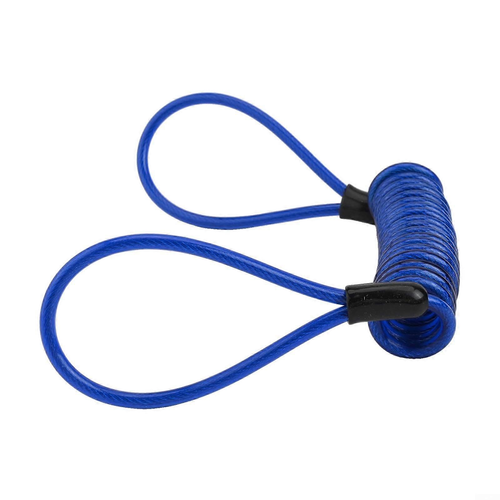 Flexible cable lock for bicycles, motorcycles, and protective gear, blue