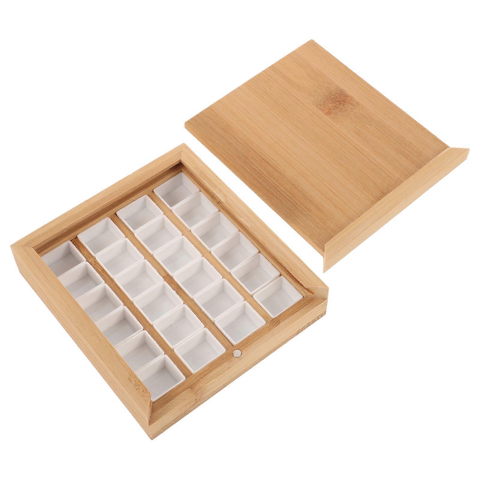 Yellow Watercolor Paint Box for Daily Use with Wood and Plastic Material 1 Set