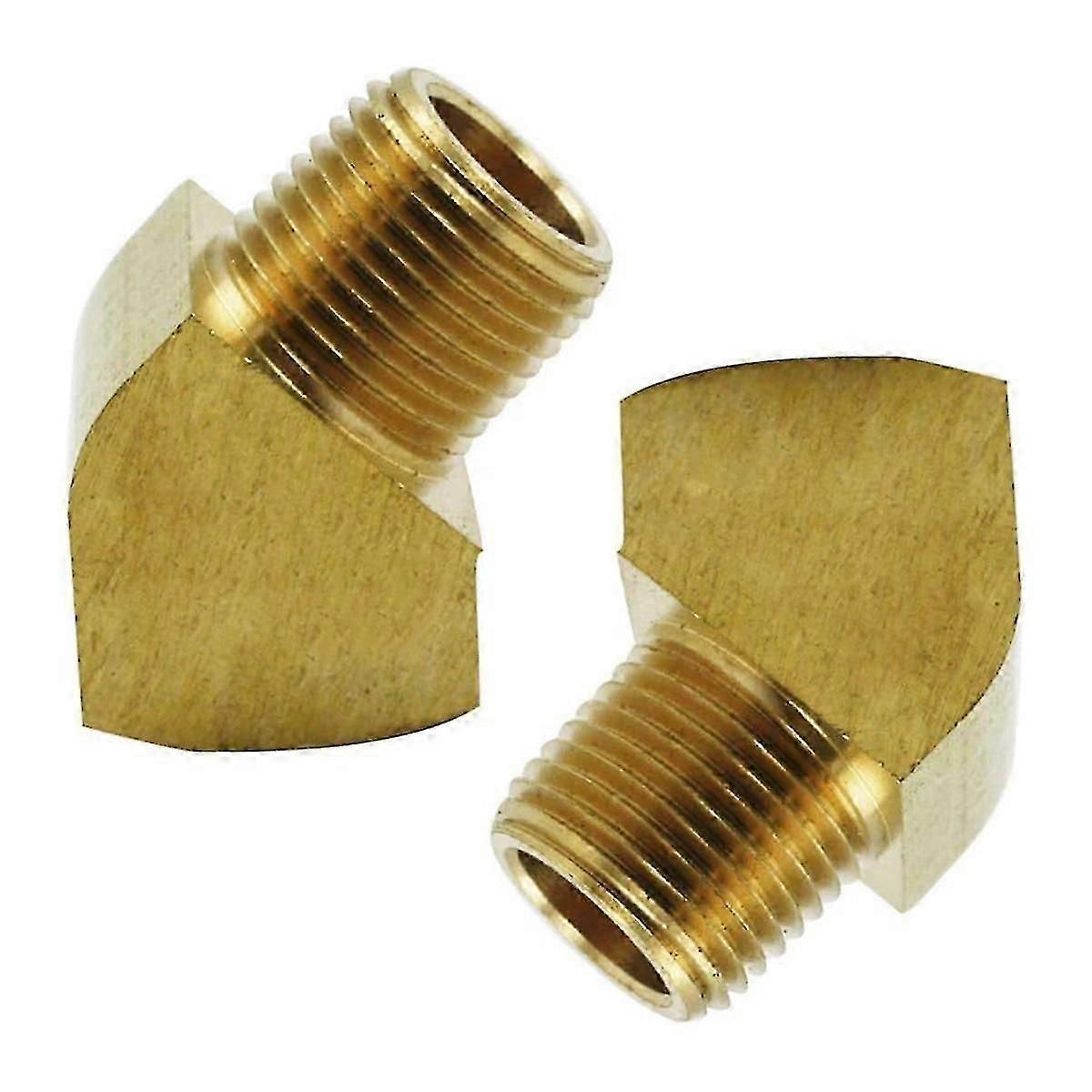 45-Grad-Straßenbogen, 1/8 Zoll NPT männlich x 1/8 Zoll NPT weiblich, Messing-Rohrverschraubung, 2 Stück